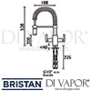 Bristan Artisan Professional Pull Out Mono Mixer Kitchen Tap Dimensions